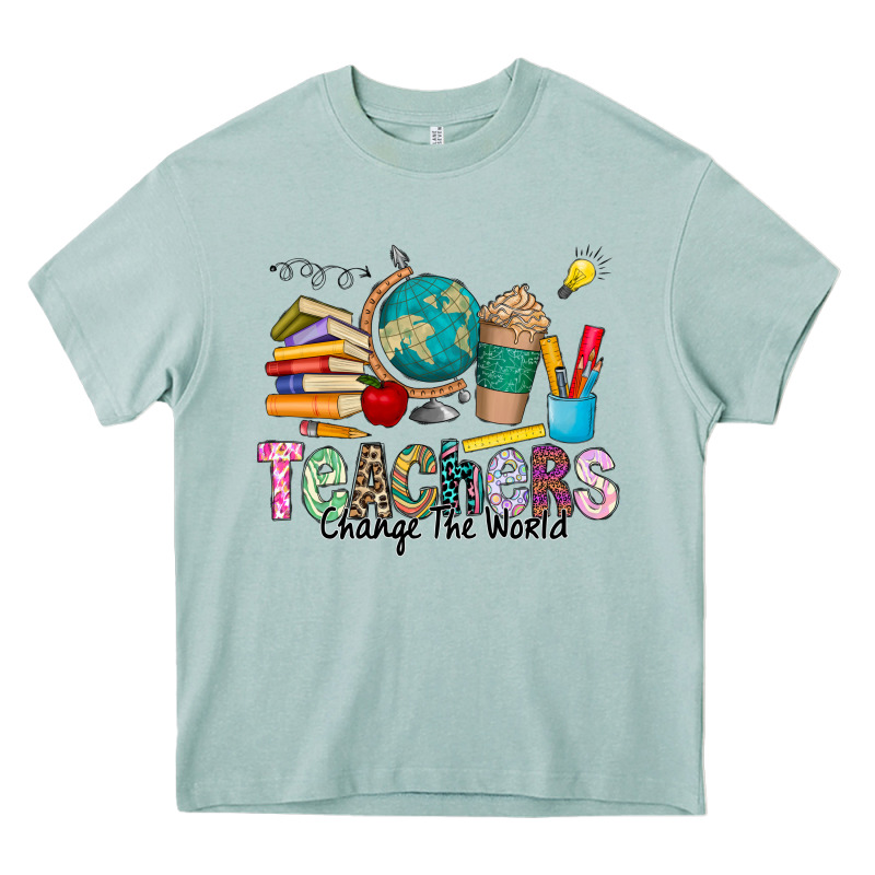 Teachers Change The World Heavy Core Tee by CowhideDigitalArt | Teevron
