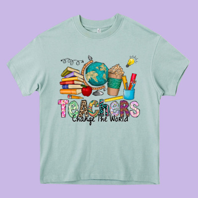 Teachers Change The World Heavy Core Tee Designed By Cowhidedigitalart