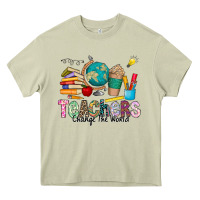Mossy Teachers Change The World Heavy Core Tee - CowhideDigitalArt
