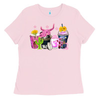 Bubblegum Pink neon western coffee cups Ladies Tee - Zillion Design Studio