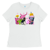 White neon western coffee cups Ladies Tee - Zillion Design Studio