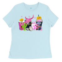 Baby Blue neon western coffee cups Ladies Tee - Zillion Design Studio