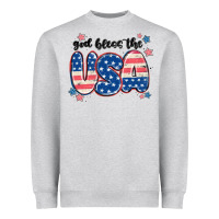 Heather Grey god bless america Heavyweight Sweatshirt - MaliasSmallBusiness