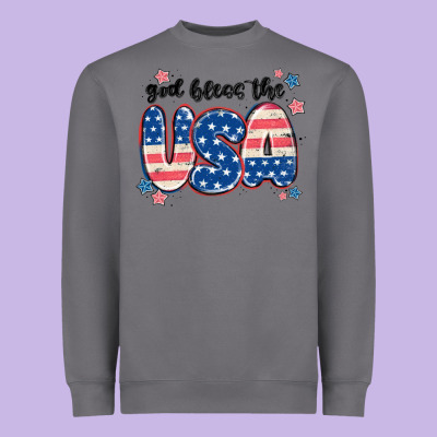 God Bless America Heavyweight Sweatshirt Designed By Maliassmallbusiness