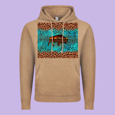 Bison Leopard Gemstone Vintage Hoodie Designed By Artiststas