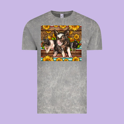 Western Cute Hampshire Pigs Vintage Tee Designed By Lillyallendesigns