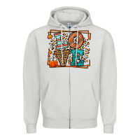 Dove Grey Fall Autumn Leopard Love Zipper Hoodie - LillyAllenDesigns