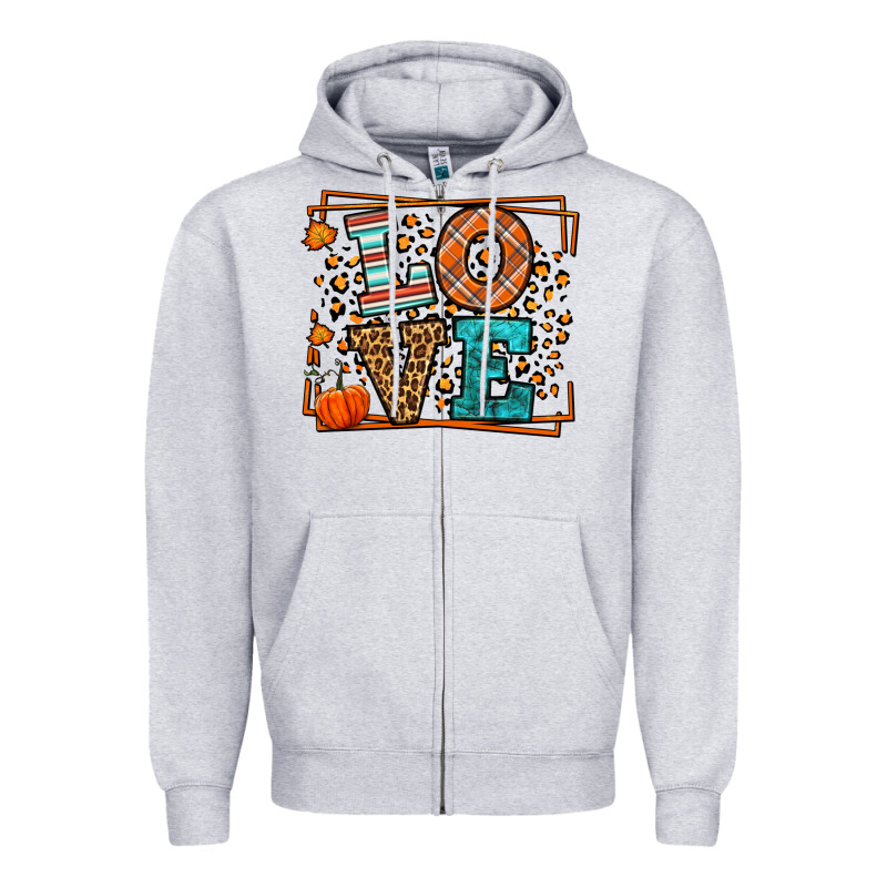 Fall Autumn Leopard Love Zipper Hoodie by LillyAllenDesigns | Teevron