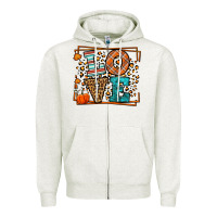 Oatmeal Heather Fall Autumn Leopard Love Zipper Hoodie - LillyAllenDesigns