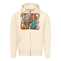 Sandshell Fall Autumn Leopard Love Zipper Hoodie - LillyAllenDesigns