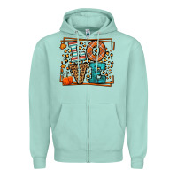 Seafoam Fall Autumn Leopard Love Zipper Hoodie - LillyAllenDesigns
