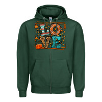 Sports Green Fall Autumn Leopard Love Zipper Hoodie - LillyAllenDesigns