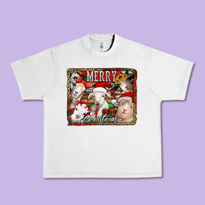 Merry Christmas Goats Urban Heavy Tee Designed By Jasminsmagicworld
