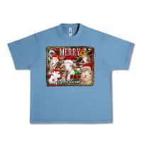 Pebble Blue merry christmas goats Urban Heavy Tee - Jasminsmagicworld