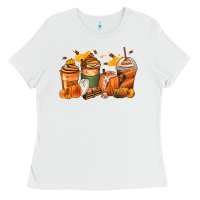 White pumpkin spice latte coffee cups Ladies Tee - Zillion Design Studio
