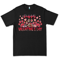 Black happy valentines day dog pet Premium Tee - RacoonDesign