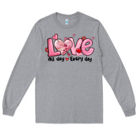 Heather Grey love all day every day Long Sleeve Tee - MaliasSmallBusiness