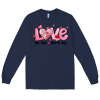 Navy love all day every day Long Sleeve Tee - MaliasSmallBusiness
