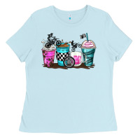 Baby Blue motocross coffee cups Ladies Tee - Zillion Design Studio