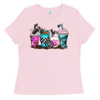 Bubblegum Pink motocross coffee cups Ladies Tee - Zillion Design Studio