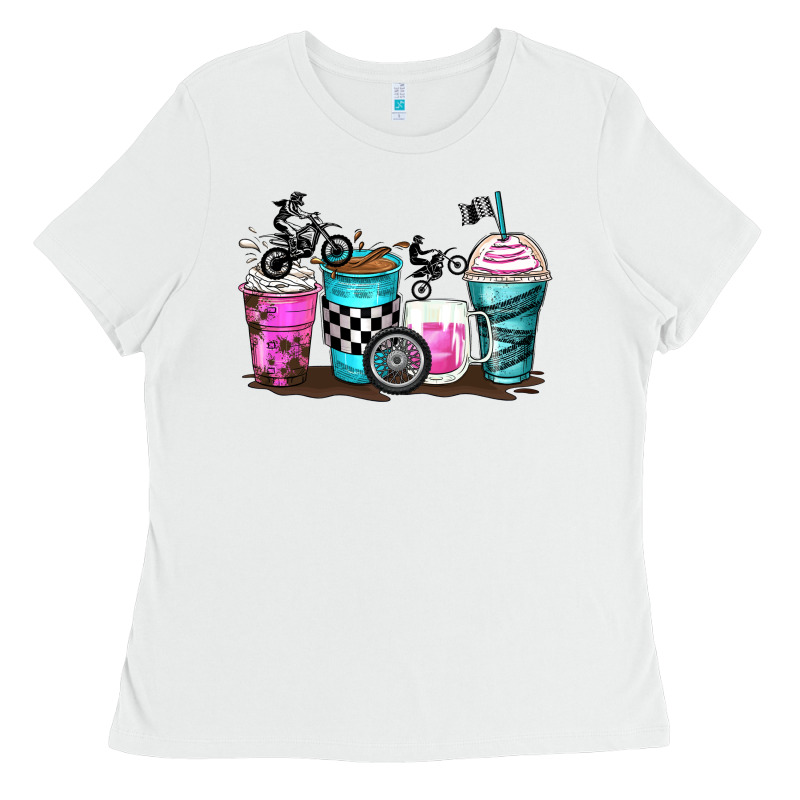 Motocross Coffee Cups Ladies Tee by Zillion Design Studio | Teevron