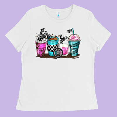 Motocross Coffee Cups Ladies Tee Designed By Zillion Design Studio