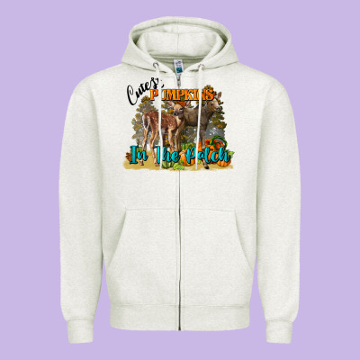 Fall Cutest Pumpkin In The Patch Deer Zipper Hoodie Designed By Lillyallendesigns