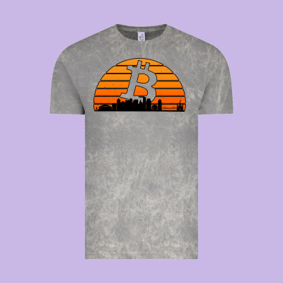 Bitcoin New Orleans Retro Sunset Vintage Tee Designed By Jasminsmagicworld