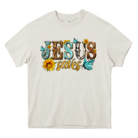 Cream jesus saves Heavy Core Tee - HRA Design Shop