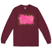 Burgundy gemstone pink leopard background Long Sleeve Tee - JahusDesignShop