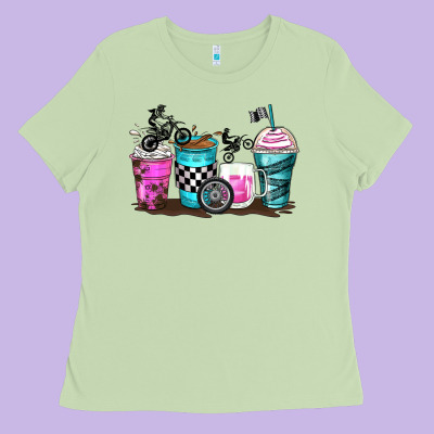 Motocross Coffee Cups Ladies Tee Designed By Zillion Design Studio
