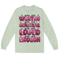 Matcha you are worthy you are beautiful Long Sleeve Tee - MaliasSmallBusiness