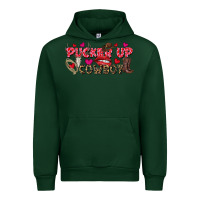 Forest Green Pucker Up Cowboy Valentine's Day Urban Hoodie - FaDigitalArtStudio