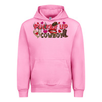 Fuchsia Pink Pucker Up Cowboy Valentine's Day Urban Hoodie - FaDigitalArtStudio