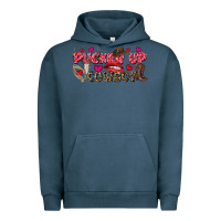 Pigment Midnight Navy Pucker Up Cowboy Valentine's Day Urban Hoodie - FaDigitalArtStudio