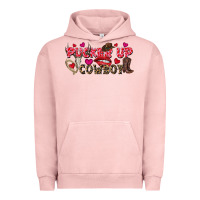 Pigment Salmon Pucker Up Cowboy Valentine's Day Urban Hoodie - FaDigitalArtStudio