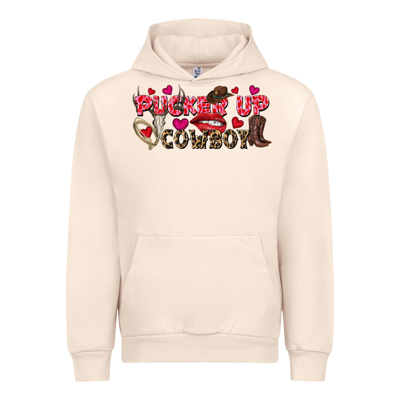 Pucker Up Cowboy Valentine's Day Urban Hoodie by FaDigitalArtStudio | Teevron