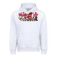 White Pucker Up Cowboy Valentine's Day Urban Hoodie - FaDigitalArtStudio