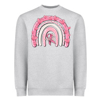 Heather Grey breast cancer  rainbow Heavyweight Sweatshirt - MaliasSmallBusiness