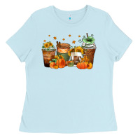 Baby Blue fall coffee cups Ladies Tee - Zillion Design Studio