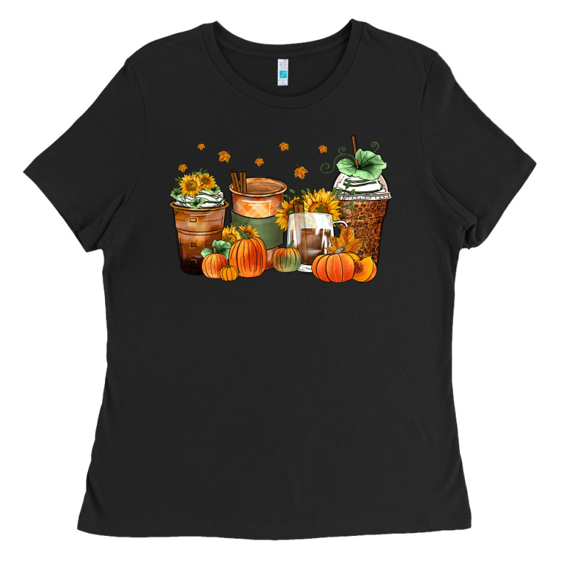 Fall Coffee Cups Ladies Tee by Zillion Design Studio | Teevron