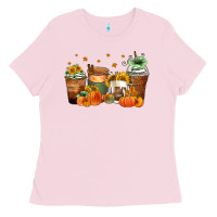 Bubblegum Pink fall coffee cups Ladies Tee - Zillion Design Studio