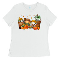 White fall coffee cups Ladies Tee - Zillion Design Studio