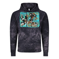 Cloud Black turquoise cowhide leopard background Vintage Hoodie - AdoDesignShop