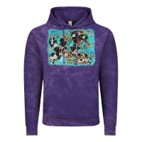 Cloud Purple turquoise cowhide leopard background Vintage Hoodie - AdoDesignShop