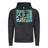 Vintage Black turquoise cowhide leopard background Vintage Hoodie - AdoDesignShop