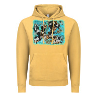 Vintage Mustard turquoise cowhide leopard background Vintage Hoodie - AdoDesignShop