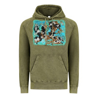 Vintage Olive turquoise cowhide leopard background Vintage Hoodie - AdoDesignShop