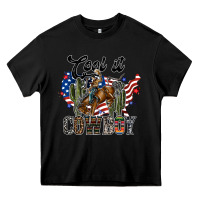Black cool it cowboy Heavy Core Tee - SublimationCraftShop