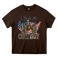 Chocolate Brown cool it cowboy Heavy Core Tee - SublimationCraftShop